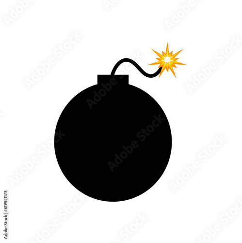 bomb with burning wick vector