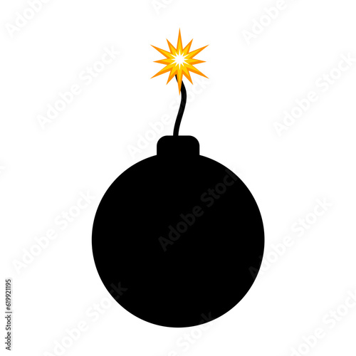 bomb with burning wick vector