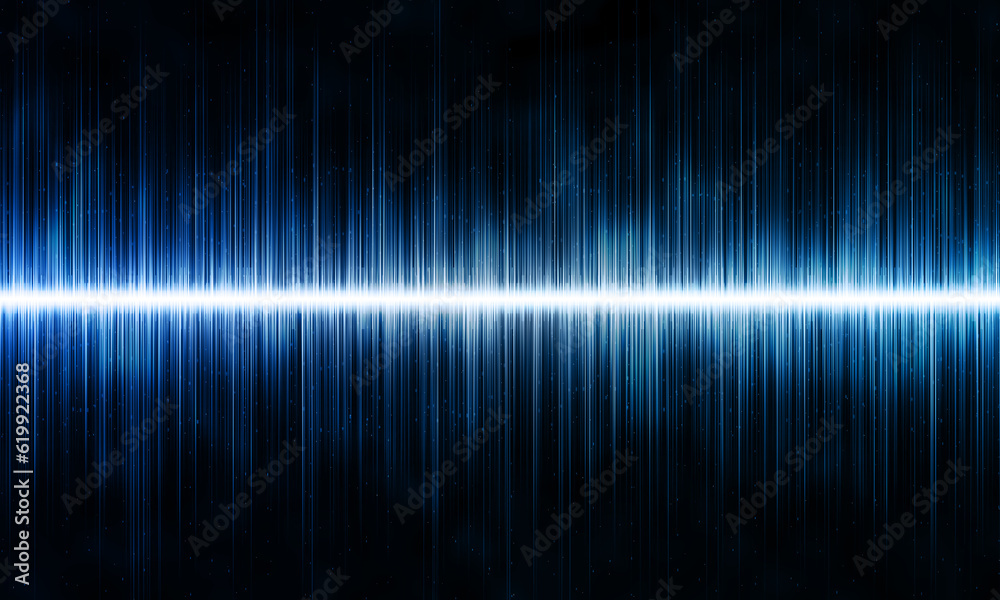 Abstract blue digital sound wave background