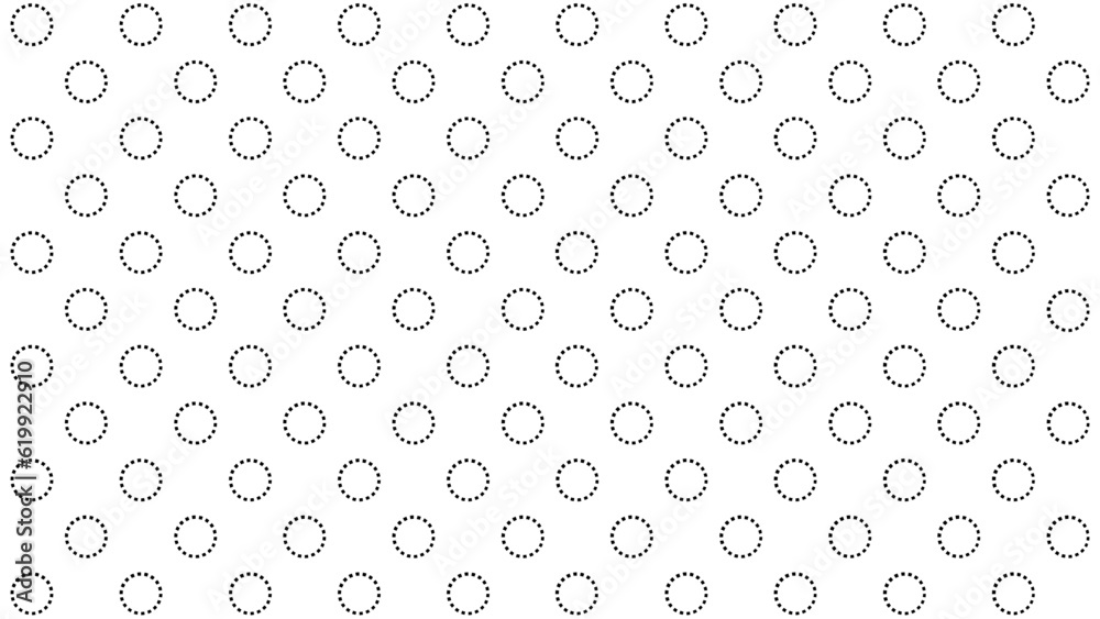 White seamless pattern with black circles