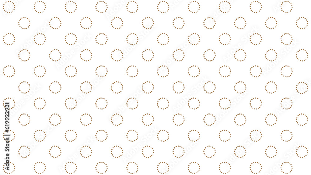 White seamless pattern with brown circles