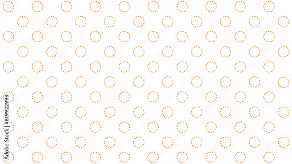 White seamless pattern with orange circles