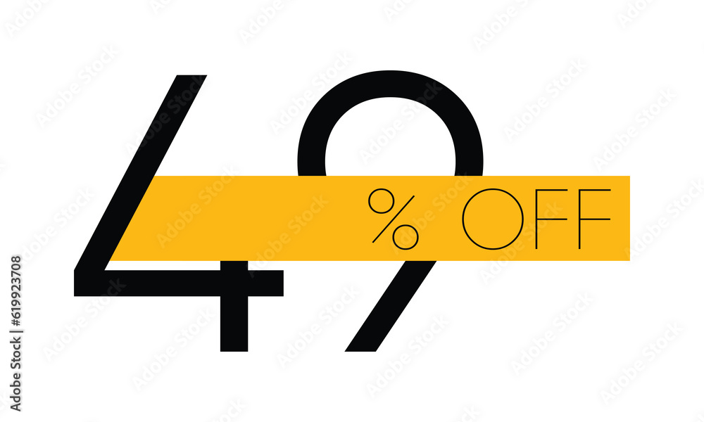 creative 49% sale off vector, typography 49% off sale, 49% off discount sale creative 49% sale off vector, typography 49% off sale, 49% off discount sale