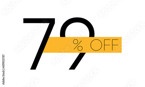 creative 79% sale off vector, typography 79% off sale, 79% off discount sale