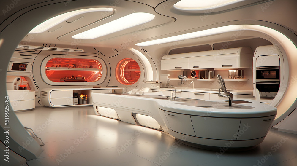 futuristic kitchen interior futuristic kitchen interior