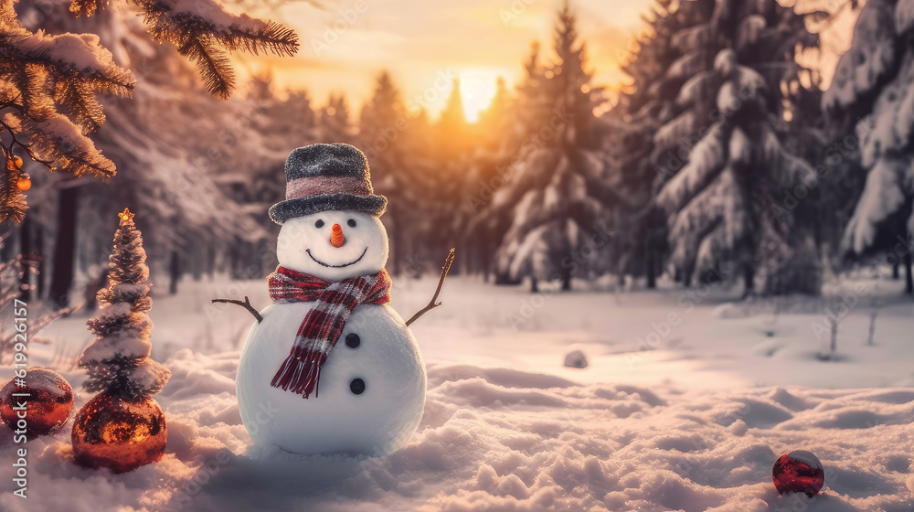 Obraz premium cute snowman.