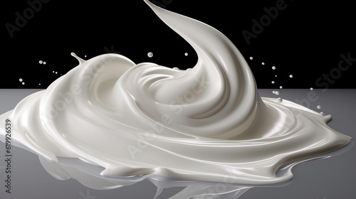 Creamy Delight: White Milk Cream. Generative AI 