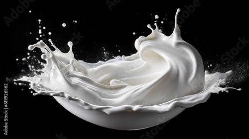 Creamy Delight: White Milk Cream. Generative AI 