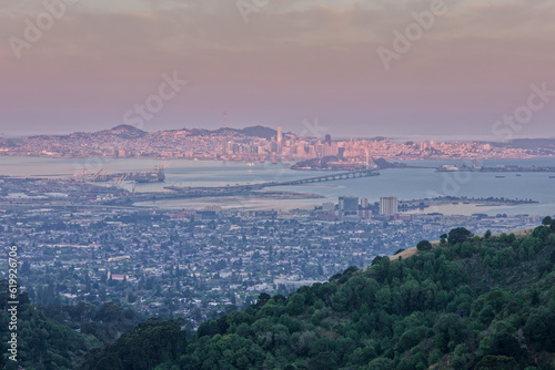 San Francisco Landscape Beginning to Illuminate with First Light in the Morning