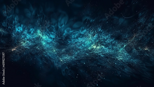 Abstract surface grunge dark background with blue highlights, generative ai tools