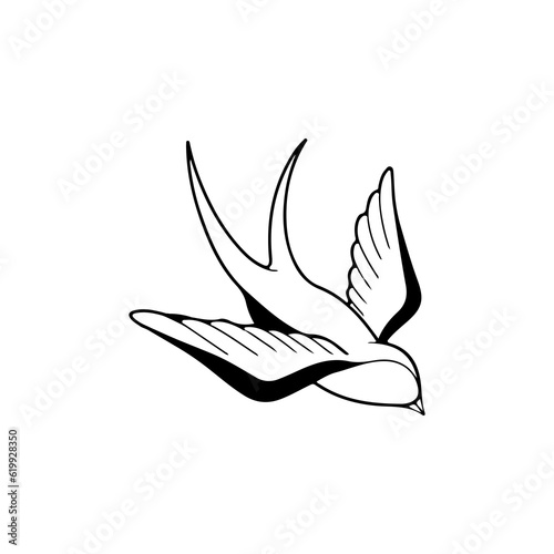 swallow bird illustration vector with concept