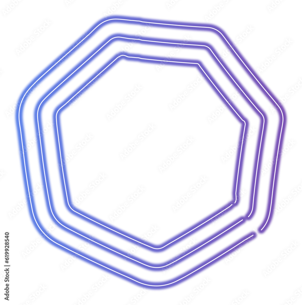 Purple Neon Light Sign Hexagon Polygon Frame Purple Neon Light Sign Hexagon Polygon Frame