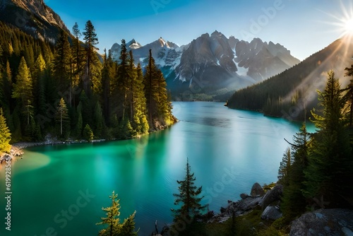 lake in the mountains generated Ai  © Ai Studio