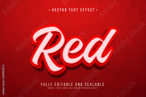 Red stylish 3d editable text effect
