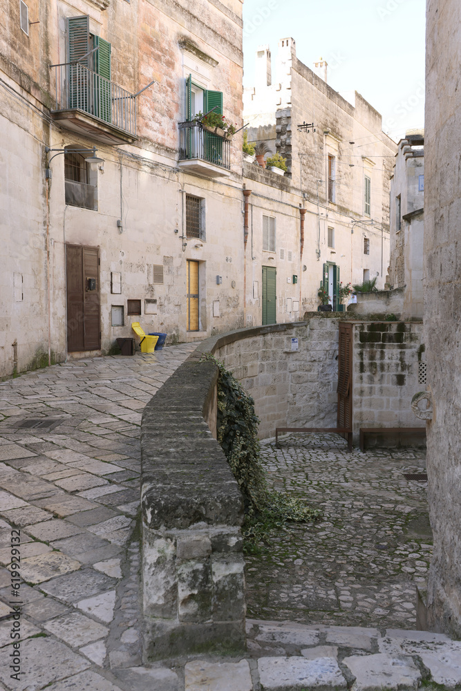 Fototapeta premium Architectural detail of the famous Sassi of Matera, Unesco World Heritage Site in Italy, Europe