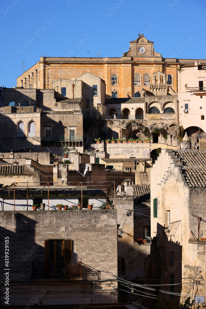 Architectural detail of the famous Sassi of Matera, Unesco World Heritage Site in Italy, Europe