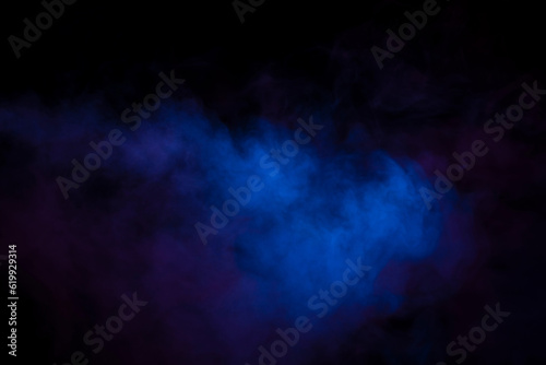 Blue and purple steam on a black background.