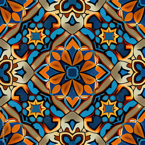 Seamless Repeating Middle Eastern art pattern background, graphic design