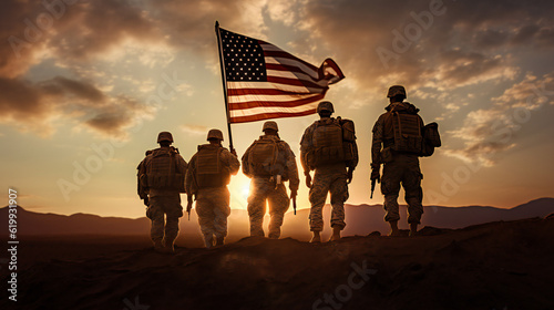 Veterans Day Military Soldiers, American Flag