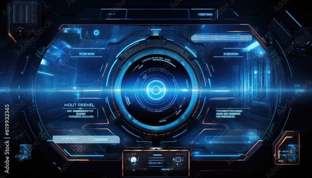 Custom Control Screen Gui Control panel template, gui for game background design. Generative AI ...