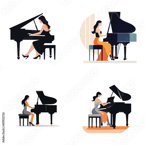 silhouette of a child playing piano