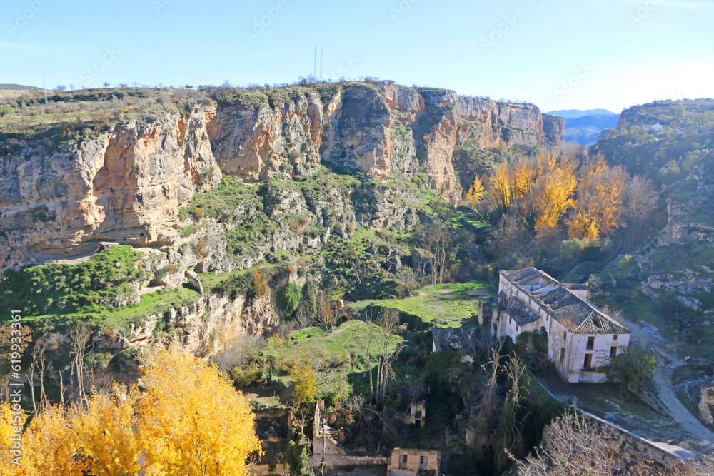 Gorge of the River Alhama in Alhama de Granada, Spain