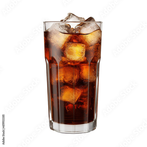 Fernet Cola drink, trsdiitonal alcoholic drink in Argentina. Isolated transparent background