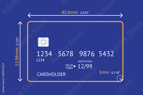 Universal standard size of credit card dimensions