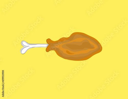fried chicken thighs in the back of the yellow background
