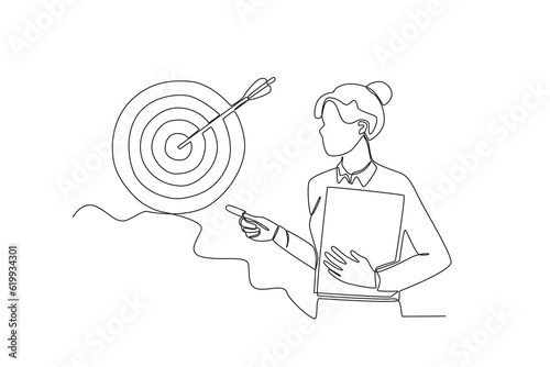 An employee designates a target. Achieve target at work