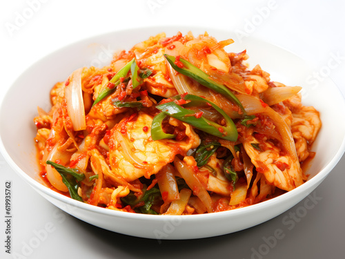 Kimchi pickles, Korean kimchi salad recipe, A Traditional Korean Side Dish Bursting with Flavor, Tangy and Spicy: Explore the Flavors of Kimchi, a Popular Korean Food | Generative AI