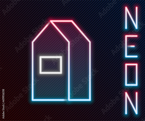 Glowing neon line Paper package for milk icon isolated on black background. Milk packet sign. Colorful outline concept. Vector