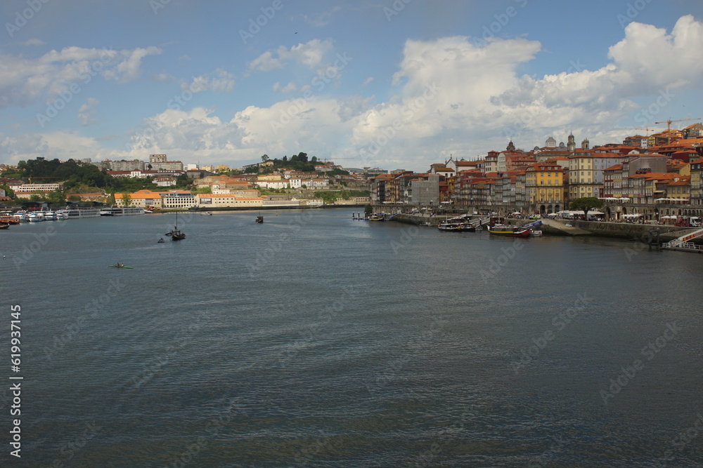 The City of the Porto (Oporto), the second largest city in Portugal located on the River Douro, with barges carrying Port (fortified wine)