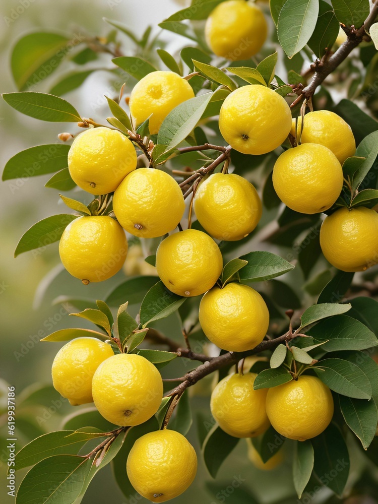 Lemons on the lemon tree, citrus fruits in the orchard
Lemons on the lemon tree, citrus fruits in the orchard