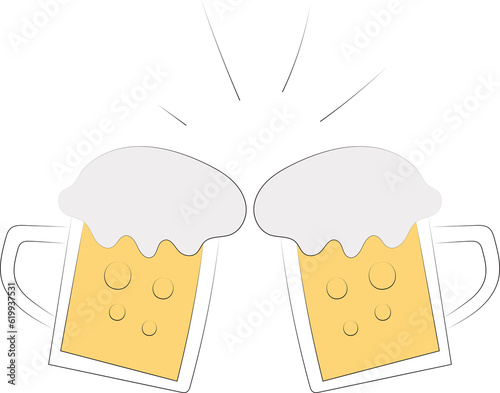 Simple Hand Drawn Toasting Beer Glasses Icon