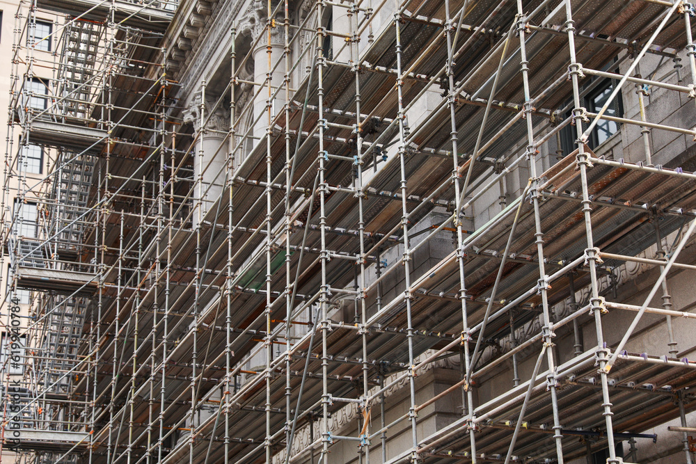 Dynamic urban transformation: Construction site in the streets symbolizes progress, development, and the constant evolution of our modern cities