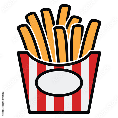 french fries icon vector design template