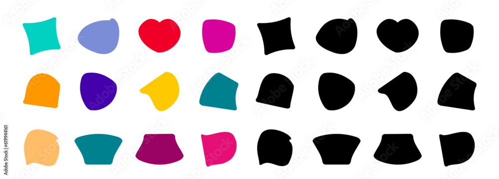 Set of abstract random shapes, badge or spot. Set of abstract random shapes, badge or spot.