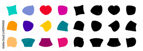 Set of abstract random shapes  badge or spot.
