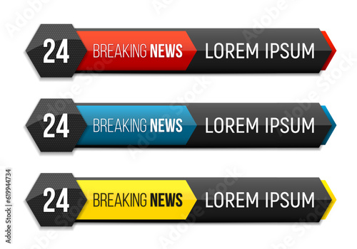 Lower third for news header. Breaking news. Vector template for your design.