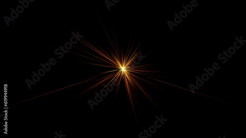 Wallpaper Mural Loop center Yellow orange red star optical flare rays light radial shine on black abstract background for screen project overlay. Lighting lamp rays effect dynamic bright video footage. Gold glow star Torontodigital.ca