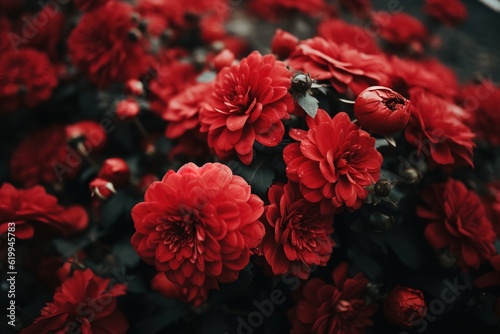 red poppy flowers on dark background © id512