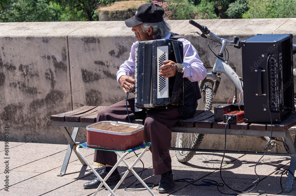 Street accordion musician