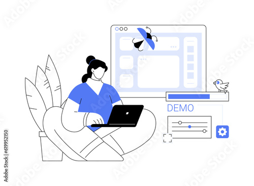 Beta testing abstract concept vector illustration.
