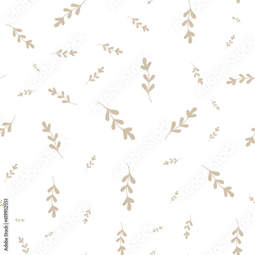 seamless repeat pattern with simple leaf motif on a white background perfect for fabric, scrap booking, wallpaper, gift wrap projects