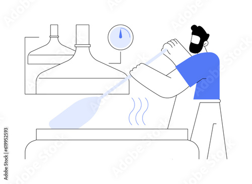 Mashing in beer brewing abstract concept vector illustration.