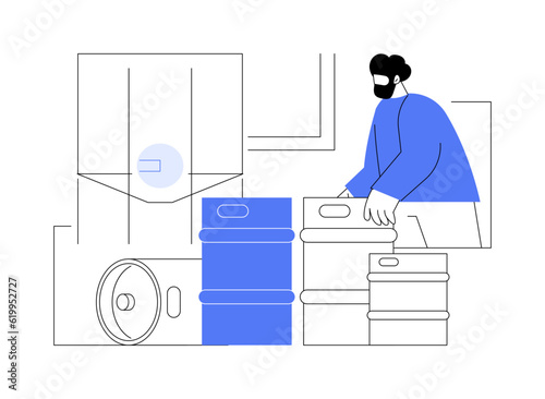 Beer kegs abstract concept vector illustration.