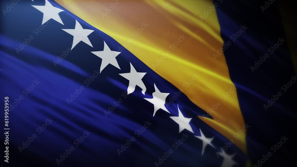 Flag of Bosnia And Herzegovina, full screen in 4K high resolution Flag ...
