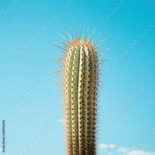 a Cactus with a blue sky in a Nature-themed image in a JPG square format. Generative AI