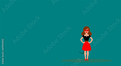 Moderne Frau mit freiem Hintergrund - Silhouette Vektor Grafik 